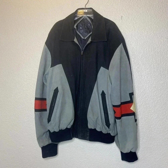 HOBO Michael Hoban North Beach Men’s Sz 46 Aztec Leather Jacket Made in USA - Picture 2 of 12